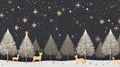 Christmas trees, reindeer, and stars on a modern grey backdrop