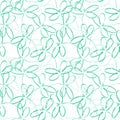 Seamless pattern of stylized dragonflies, hand-drawn elements in a single line on a white background. Fancy background Royalty Free Stock Photo