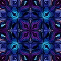 Seamless pattern from stylized flower. Purple, Blue. You can use it for stained-glass window, tile, mosaic, ceramic, notebook Royalty Free Stock Photo