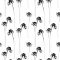 Seamless pattern with Stylized Gerber flowers