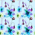 Seamless pattern with Stylized Gerber flowers