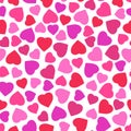 Seamless pattern with stylized heart symbol. Royalty Free Stock Photo