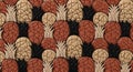 Seamless Pattern of Stylized Pineapples in Warm Earthy Tones Royalty Free Stock Photo