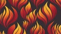 Seamless pattern of stylized red and orange fire flames on dark background image photo Royalty Free Stock Photo