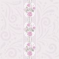 Seamless pattern with stylized roses for scrapbook cover