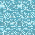 Seamless pattern with stylized simple waves. Vintage background. illustration.