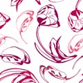 Seamless pattern with stylized tulips. Monochrome vector illustration Royalty Free Stock Photo