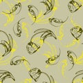 Seamless pattern with stylized tulips. Vector illustration