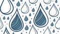 Seamless pattern of stylized water drops, vector design Generative AI Royalty Free Stock Photo