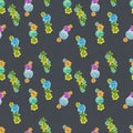 Seamless pattern with succulents. Beautiful floral print. Royalty Free Stock Photo