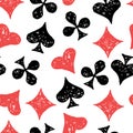 Seamless pattern of suit symbols of playing cards Royalty Free Stock Photo