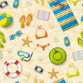 Seamless pattern with summer accessories