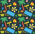 Seamless pattern with summer clipart.