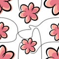 Cartoony Flowers Seamless Texture