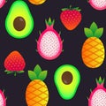 Seamless pattern with summer fruits