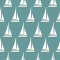 Seamless pattern summer sailboat