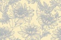 Seamless pattern, summer time minimal concept. Chrysanthemum daisy blooming flower, generative ai. Creative still life summer,