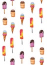 Seamless pattern with summery ice cream