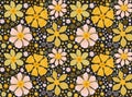 Seamless pattern sunshiny flower.Floral decorative design.Beautiful fashion print.