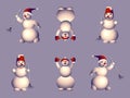 Seamless pattern supporting group of snowmen