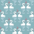 Seamless pattern with swans Royalty Free Stock Photo