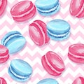 Seamless pattern. Sweet food. Macaroons