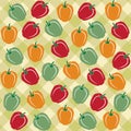 Seamless pattern of sweet peppers of different colors Royalty Free Stock Photo