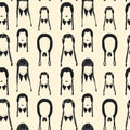 Seamless pattern with Symbol face.Wednesday.