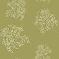 Seamless pattern with symbols from Aztec codices Royalty Free Stock Photo
