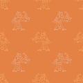 Seamless pattern with symbols from Aztec codices Royalty Free Stock Photo