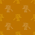 Seamless pattern with symbols from Aztec codices Royalty Free Stock Photo