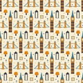 Seamless pattern with symbols of London. Vector illustration. Royalty Free Stock Photo