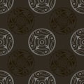 Seamless pattern with symbols ornament of Cucuteni Trypillia culture