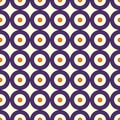 Seamless pattern with symmetric geometric ornament. Abstract background with repeated circles. Royalty Free Stock Photo