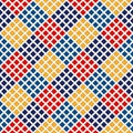 Seamless pattern with symmetric geometric ornament. Abstract repeated bright squares background. Mosaic wallpaper Royalty Free Stock Photo