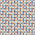 Seamless pattern with symmetric geometric ornament. Abstract repeated bright squares and rhombuses background.