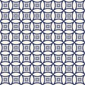 Seamless pattern with symmetric geometric ornament. Abstract repeated circles background. Ethnic wallpaper. Royalty Free Stock Photo