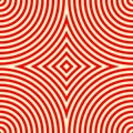 Seamless pattern with symmetric geometric ornament. Kaleidoscope red white abstract background. Royalty Free Stock Photo