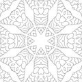 Seamless pattern, symmetric ornament, mandala, kaleidoscope for coloring.
