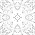 Seamless pattern, symmetric ornament, mandala, kaleidoscope for coloring.
