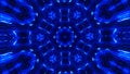 Seamless pattern with symmetrical design in blue tones. Abstract kaleidoscopic geometric pattern. Hypnotic background