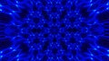 Seamless pattern with symmetrical design in blue tones. Abstract kaleidoscopic geometric pattern. Hypnotic background