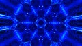 Seamless pattern with symmetrical design in blue tones. Abstract kaleidoscopic geometric pattern. Hypnotic background