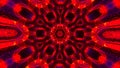 Seamless pattern with symmetrical design in red tones. Abstract kaleidoscopic geometric pattern. Hypnotic background