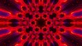 Seamless pattern with symmetrical design in red tones. Abstract kaleidoscopic geometric pattern. Hypnotic background
