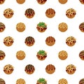 Seamless pattern with takoyaki vector illustration