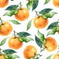 Seamless pattern with tangerine