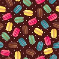 Seamless pattern with tasty macaroons