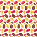 Seamless pattern with tasty macaroons