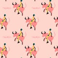 Seamless pattern with Taurus- astrological zodiac sign. Abstract print with The Bull